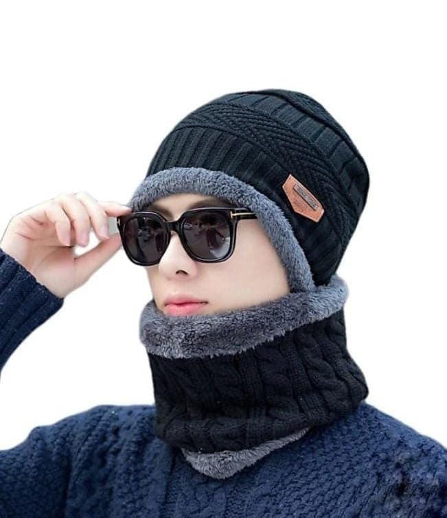 Stylish Winter men Cap neck set