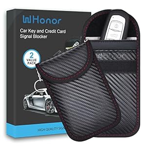 2 Pack Car Key Signal Blocker Pouch, Faraday Pouch for Car Keys, Keyless Signal Blocking Key Case, Rfid Blocker Bag for…