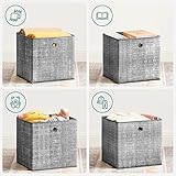 SONGMICS Aufbewahrungsbox, 6er Set, Ordnungsboxen aus Vliesstoff mit Griff, Boxen Aufbewahrung, 30 x 30 x 30 cm, Organizer Box, für Würfelregal, Faltbox, Kleideraufbewahrung, grau meliert RFB02LG-3