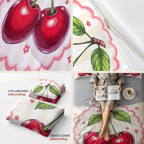 Parure de lit cerises King pour relooker une chambre d'adolescent difficile