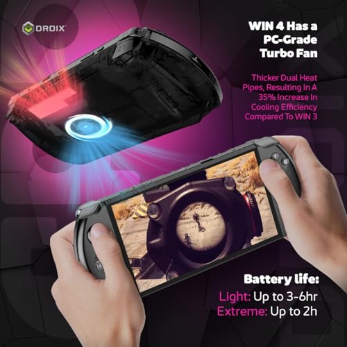 GPD Win 4 2025 Handheld Gaming PC mit AMD Ryzen AI 9 HX 370, 12C/24T, 5.1GHz, Radeon 890M, 32GB LPDDR5X RAM, 2TB SSD, 6“ 1080P Display, OcuLink Schiebetastatur mit Hintergrundbeleuchtung