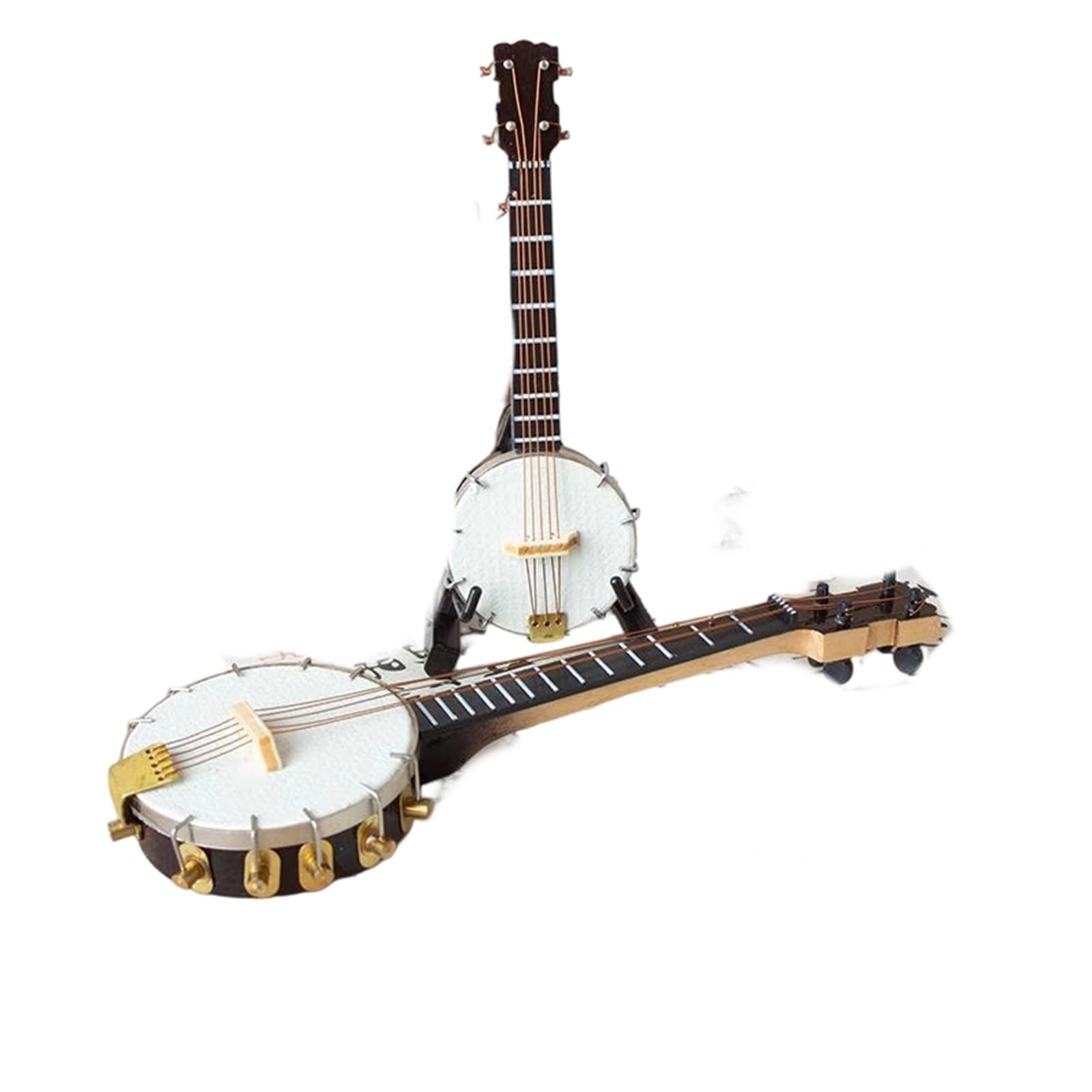 Miniaturowe ozdoby do instrumentów muzycznych Drewniany Miniaturowy Instrument Muzyczny W Kształcie Banjo(10CM)