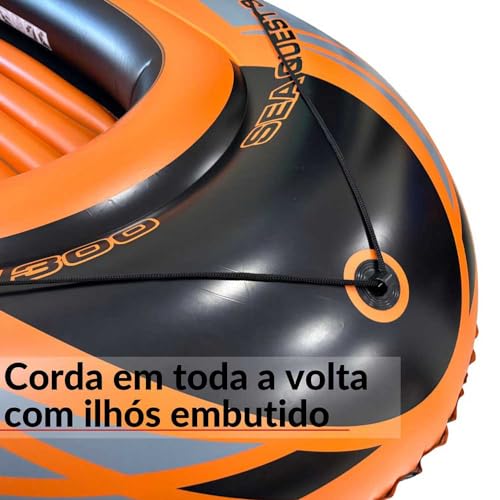 Bote Inflável Com Remos Importway 235cm IWBI235 Laranja