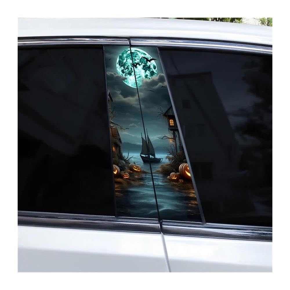 Stickers de vitre Halloween sans résidu de colle autocollants de voiture imperméables modèle G
