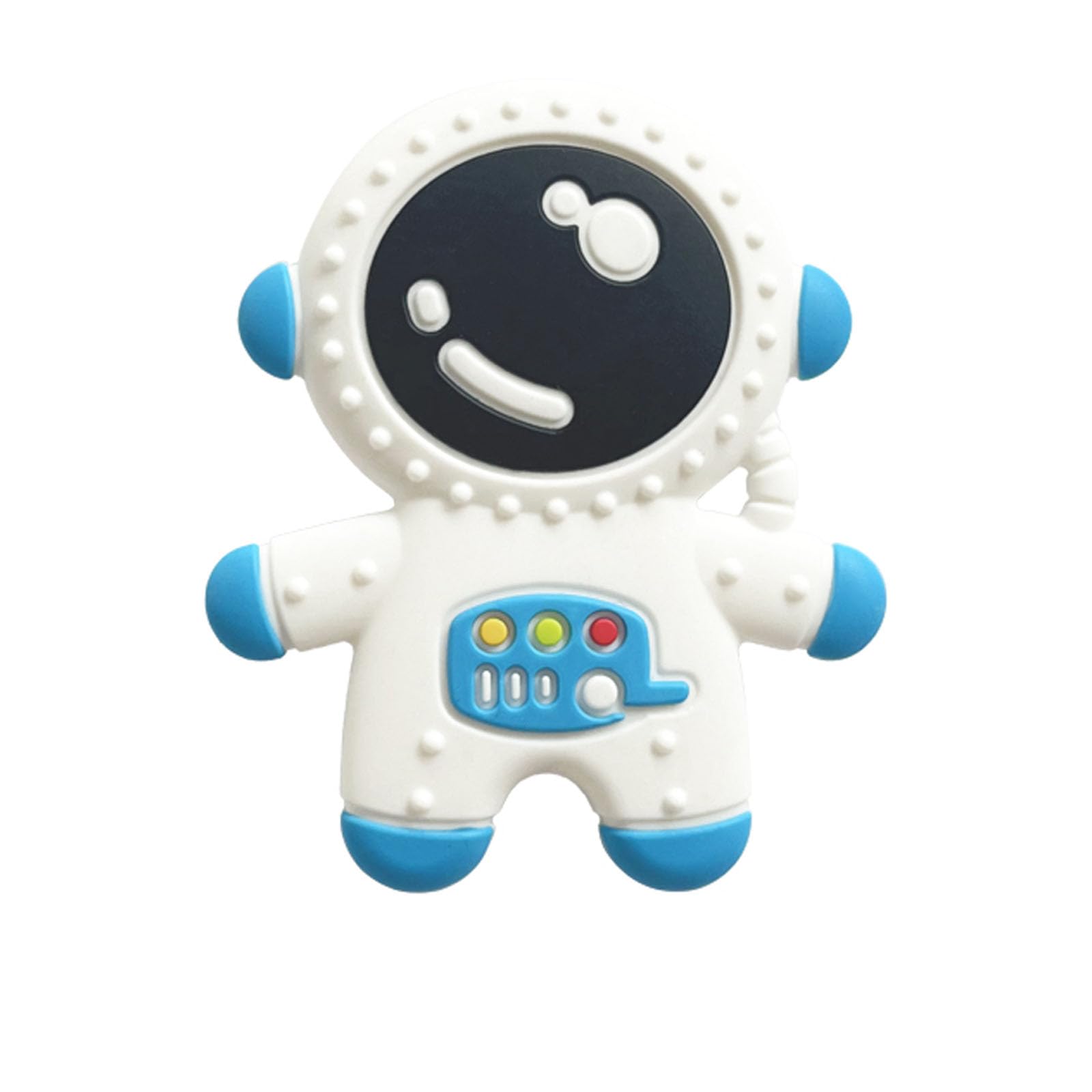 Baby Teething Spaceman Toy for 3+ Months Infants Sucking, Food Grade Silicon Astronaut Styling Teether, BPA Free (Blue)