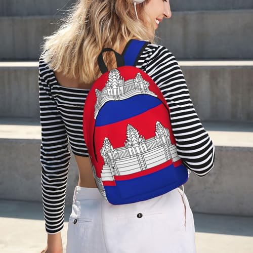 Mochila para portátil de mujer con estampado de Camboya, bolsa de mano ergonómica 7