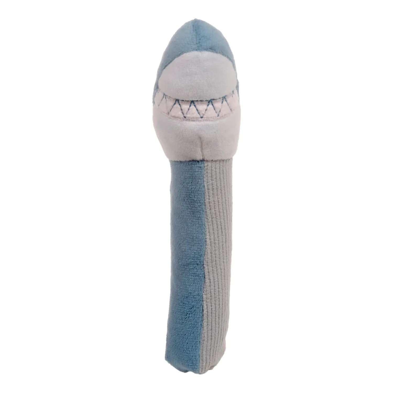 Fiesta Crafts Shark Baby Sensory Rattle - Squeakaboo Squeaker Toy for Newborns & Toddlers - Made of Soft Plush & Corduroy for Different Textures - Fun, Interactive, & Colourful Rattles for Babies — image 1