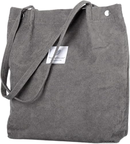 Image of Street27 Korean Canvas Corduroy Tote Bag Casual Work Shoulder Handbags | Multi-Purpose Bag |Sturdy Canvas Bag with Large Capacity | Shopping Bag for Office, College & Daily Use