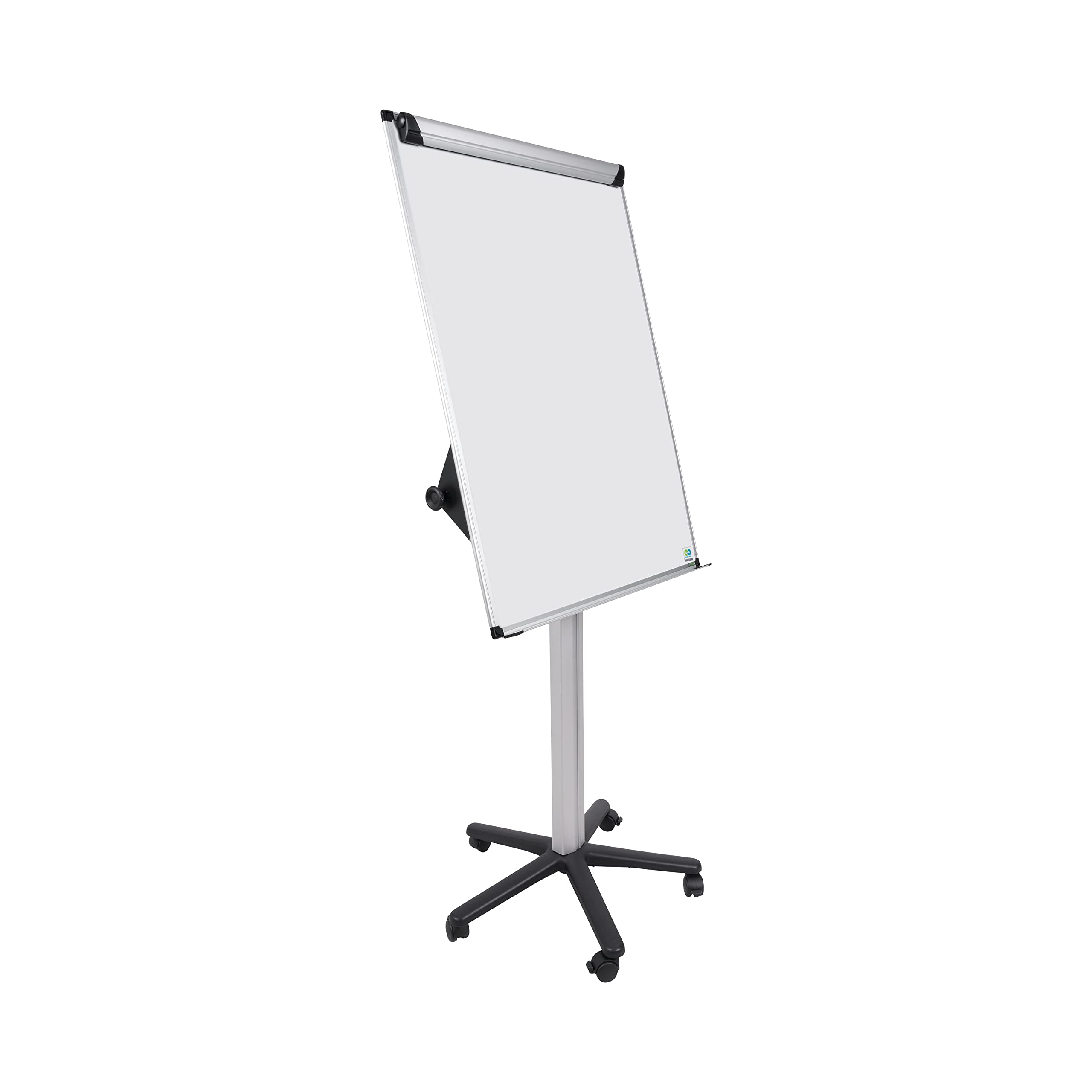 Bi-Office Earth Pizarra blanca magnética con caballete móvil para rotafolios, 70 x 100 cm (tamaño Euro), superficie de acero lacado, marco de aluminio, estructura con detalles en negro