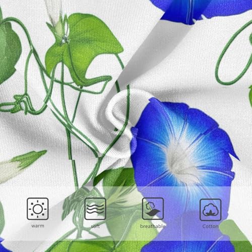 Cotton Girls Underwear Toddlers Blue Morning Glory Flowers Green Panties for Girl Bright Kids Undies Briefs 2t3