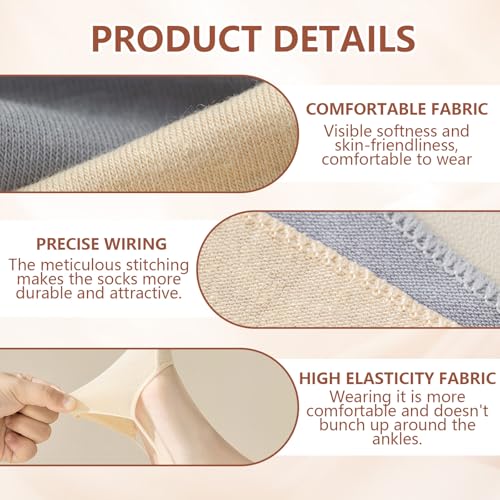 8 Pairs Socks for High Heels, Ultra Low No Show Non Slip Slingback Toe Socks2