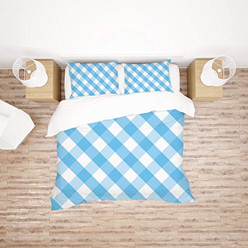 Parure de lit anti-plis en polyester doux grand lit CHEHONG bleu - 3