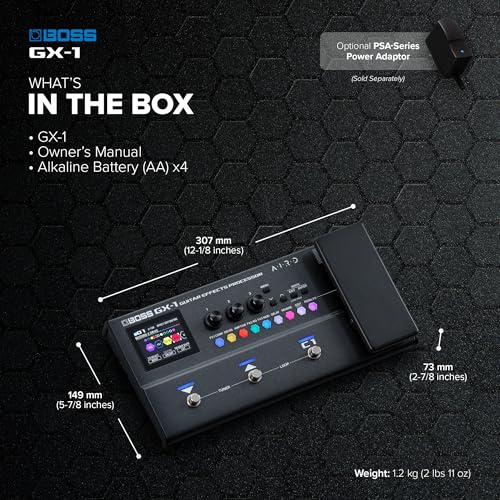 Image of BOSS GX-1 | Ultra-Portable Guitar Effects Processor | Packed with Iconic Amps & Effects | Premium AIRD Sound Engine | Ideal for Beginner Guitarists | Bluetooth Connectivity | Versatile Power Options