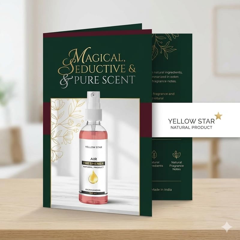Image of YELLOW STAR Room Air Freshener Spray, Rajnigandha Fragrance (100ml) | Long Lasting Tuberose Floral Room Freshener for Home & Pooja Room | Odour Neutralizer