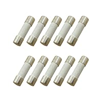 Vista 5 de (Paquete de 10) Fusible de retardo de tiempo de soplado lento de 20 amperios de cerámica 0.236x1.181 in