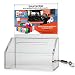 SourceOne Donation Box with Lock – 5-Inch Wide Acrylic Storage Container – Clear Sign Holder