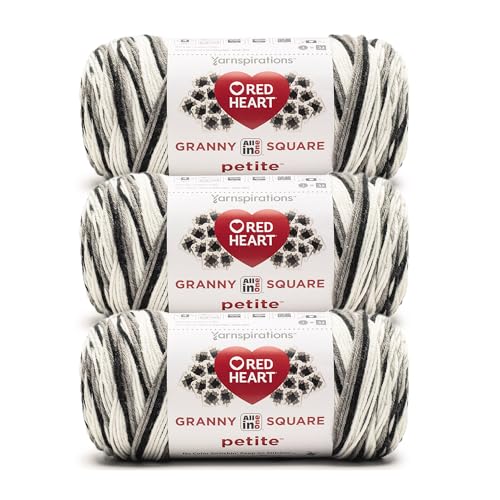 Image of Red Heart Granny Square Petite Yarn for Crocheting, Newsie, 3-Pack