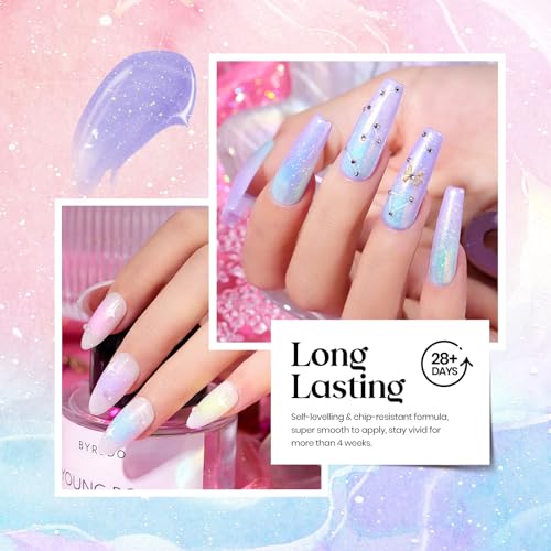 Image of Beetles Glitter Gel Nail Polish Set, 6 Colors Pastel Shimmer Nail Gel