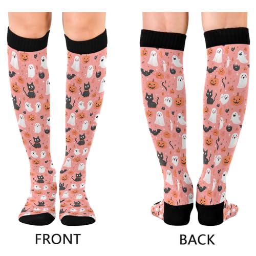 Girly Halloween Characters Compression Sock for Women Men Support Knee High Socks Running,Nurses,Travel2