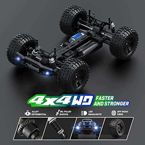 Elvodosia Rc Remote Control Cars Trucks, 1/10 Scale Hobby 4X4 Offroad Cars For Adults[30+ Kmh][Double Batteries+Charger][2.4 Ghz Controller],Monster Rc Cars Toys For Adult,Kid Boy Age 8-12 #TOP4