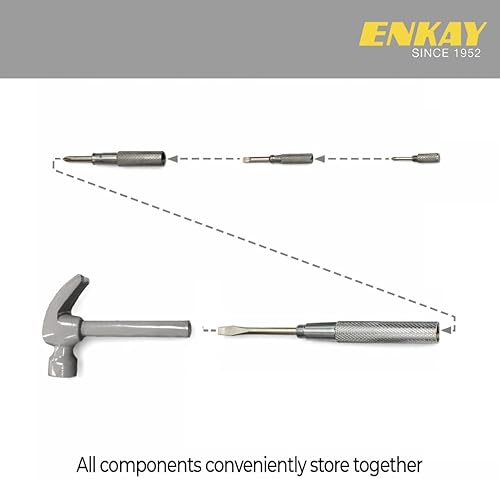 Miniatura 10 de ENKAY - Martillo y destornillador floral 6 en 1, herramienta multifunción de martillo de garra con estampado de flores (patrón 4)