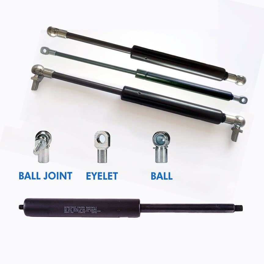 1 resorte universal de gas de 100 a 600 mm, multiusos 100N-800N, ojal de junta esférica (200N, ojal, 450 mm)