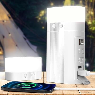 Lefon ナイトライト Ledベッドサイド キャンプランタン 雰囲気 マグネット充電 6000mAh大容量バッテリー モバイルバッテリー 2IN1 室内灯 出 …