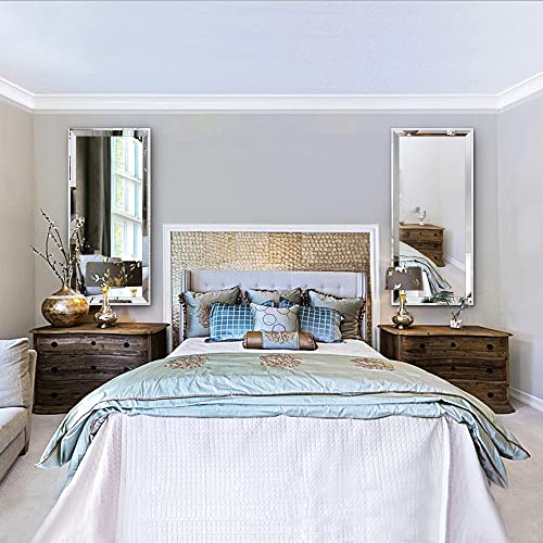 Chende Large Living Room Mirror For Wall Decor, 47" X 22" Bathroom Mirror With 2" Big Beveled Edge And Stainless Steel Frame, Full Length Mirror For Dressing Room, Bedroom #TOP3