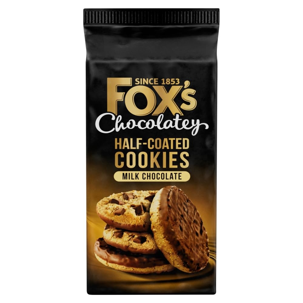 Fox's Fabulous Half Coated Milk Chocolate Cookies, 175g