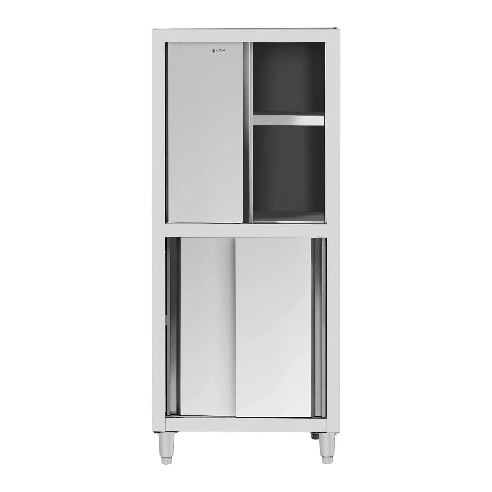 Royal Catering Armadietto da cucina 800 x 500 x 1800 mm, in acciaio inox, colore: grigio/argento