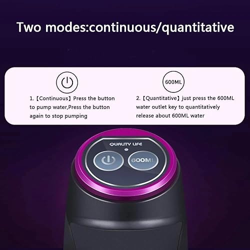 Miniatura 4 de Dispensador de agua eléctrico portátil  Bomba de botella de agua recargable USB para botellas de 3 a 5 galones  Máquina de beber con botón táctil