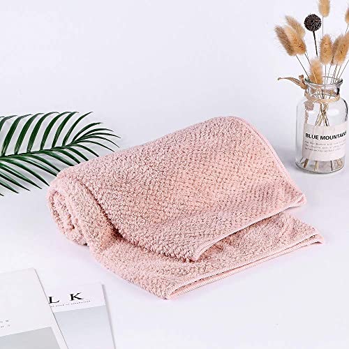 Laojbaba Microfiber Hair Towel Quick Dry Hair Towel Hair Drying Towels Suitable For All Kinds Of Hair Ultra Absorbent Long And Thick Hair 19X39Inch Lotus Root Pink (1Pcs) #TOP1