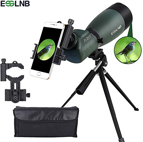 ESSLNB Telescopios Terrestres 25-75X70 Telescopio Terrestre con Trípode Adaptador de Teléfono y Bolso 100% Impermeable BAK4 Totalmente Multicapa para Tiro al Blanco Ornitología