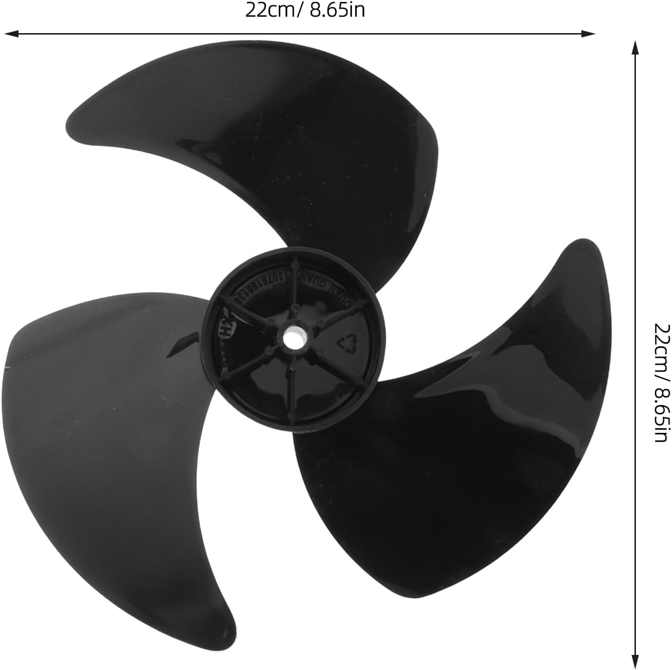 Plastic Fan Blades: 8.66'' Replacement 3-Leaves Blade for Broken Standing/Table/Ceiling Substitution Indoor & Outdoor Electric Fan, 8mm Hole
