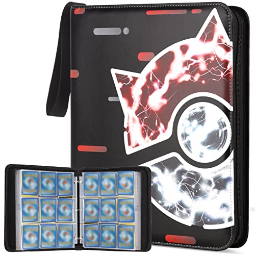 WEWOW 9-Pocket Binder Compatible with Pokemon Cards, Card Collector Album Holder Fits 900 Cards with 50 Removable Sleeves, Carrying Case Binder Card Book Folder Organizer for Trading Cards.