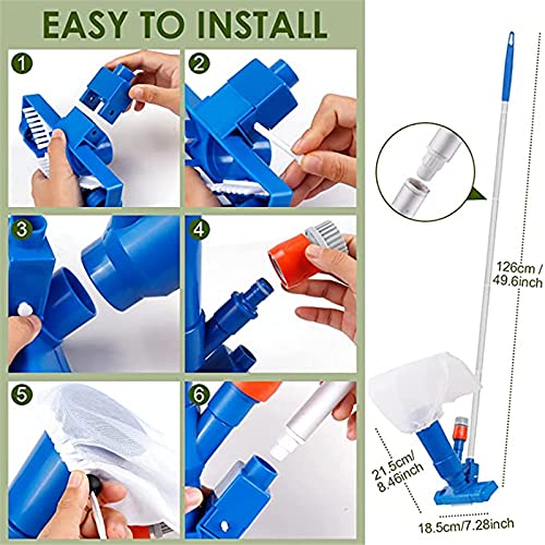 Abimy Aspirador de pó de piscina, mini aspirador de pó portátil para piscina, lago, spa, com escova,
