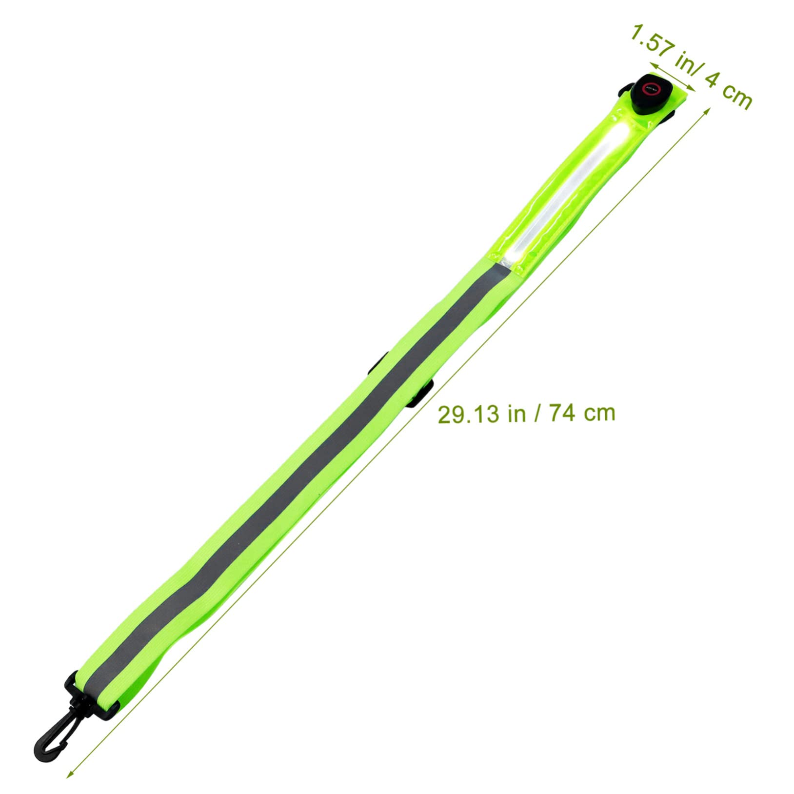 Yardwe Cintura Riflettente a LED per Passeggio e Ciclismo, Leggera e Confortevole, Fascia di Sicurezza Ricaricabile ad Alta visibilità, Verde