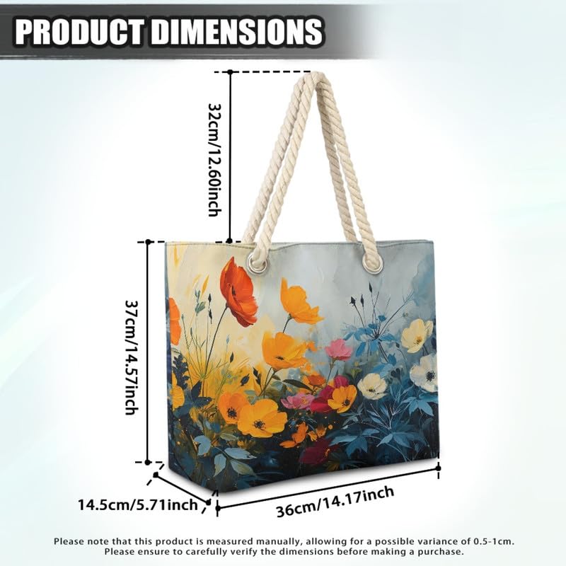 Tote Bags Shoulder Handbag for Work Beach, Canvas Totes Satchel Large Purse Bag for Gym Travel Shopping4