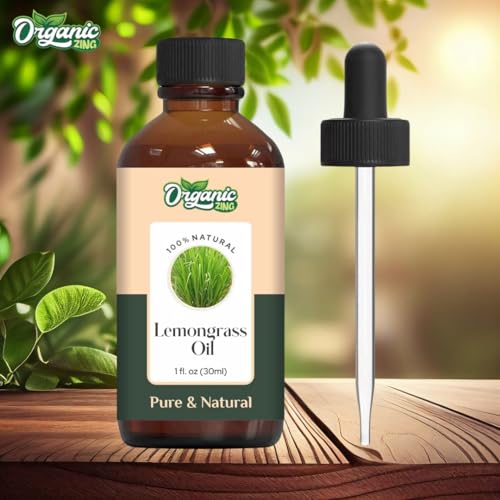 Image of Organic Zing Lemongrass Oil 30 ml (1.01 fl oz) - Fresh Citrusy Aromatic Oil for Soap Making, Candles & DIY Blends