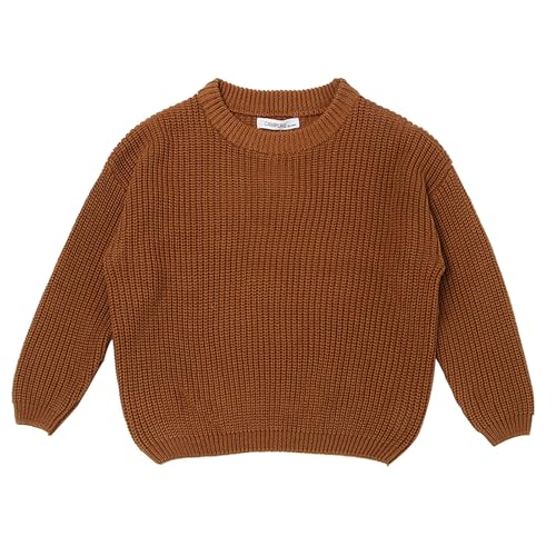 BILIKEYU Girls Sweaters Long Sleeve Crewneck Ribbed Knit Pullover Tops Solid Color Loose Fit Fall Winter Shirts