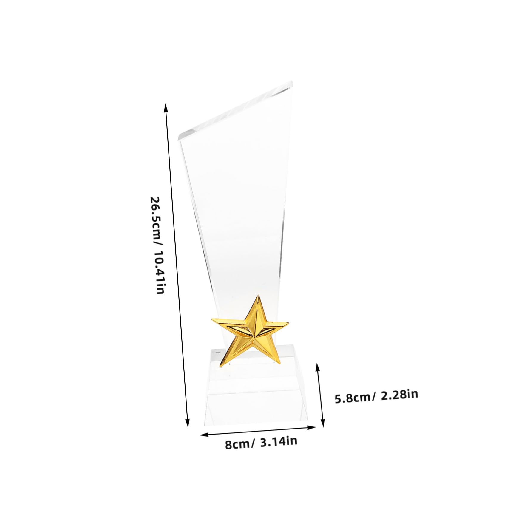 Cabilock de Cristal Creativo Estrella Cinco Puntas Copa Premio Deportivo Personalizable para Competición Fiesta Graduación y Reconocimiento Estudiantil