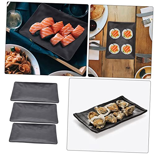 Set de 3 Platos Sushi Melamina Negro miniatura 6