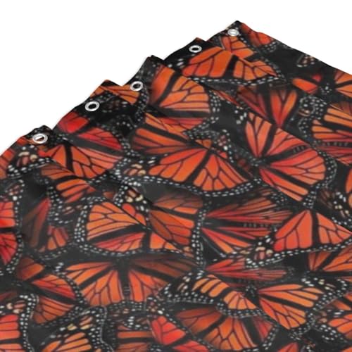 Rideau de douche en tissu imperméable et résistant imprimé papillons - 4