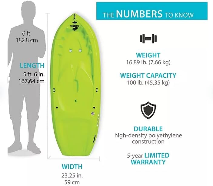 Kid's Relay Sit*On*Top Kayak with Paddle, Sized just Right for Kids,Stability and Safety for Family Adventures and Water Activities