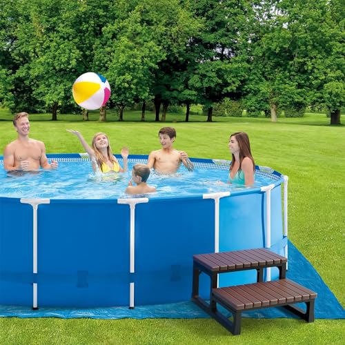 Hot Tub Steps Grey/Spa Steps for Round or Straight Sided Spa, Non-Slip Steps for Outdoor/Indoor (Grey)