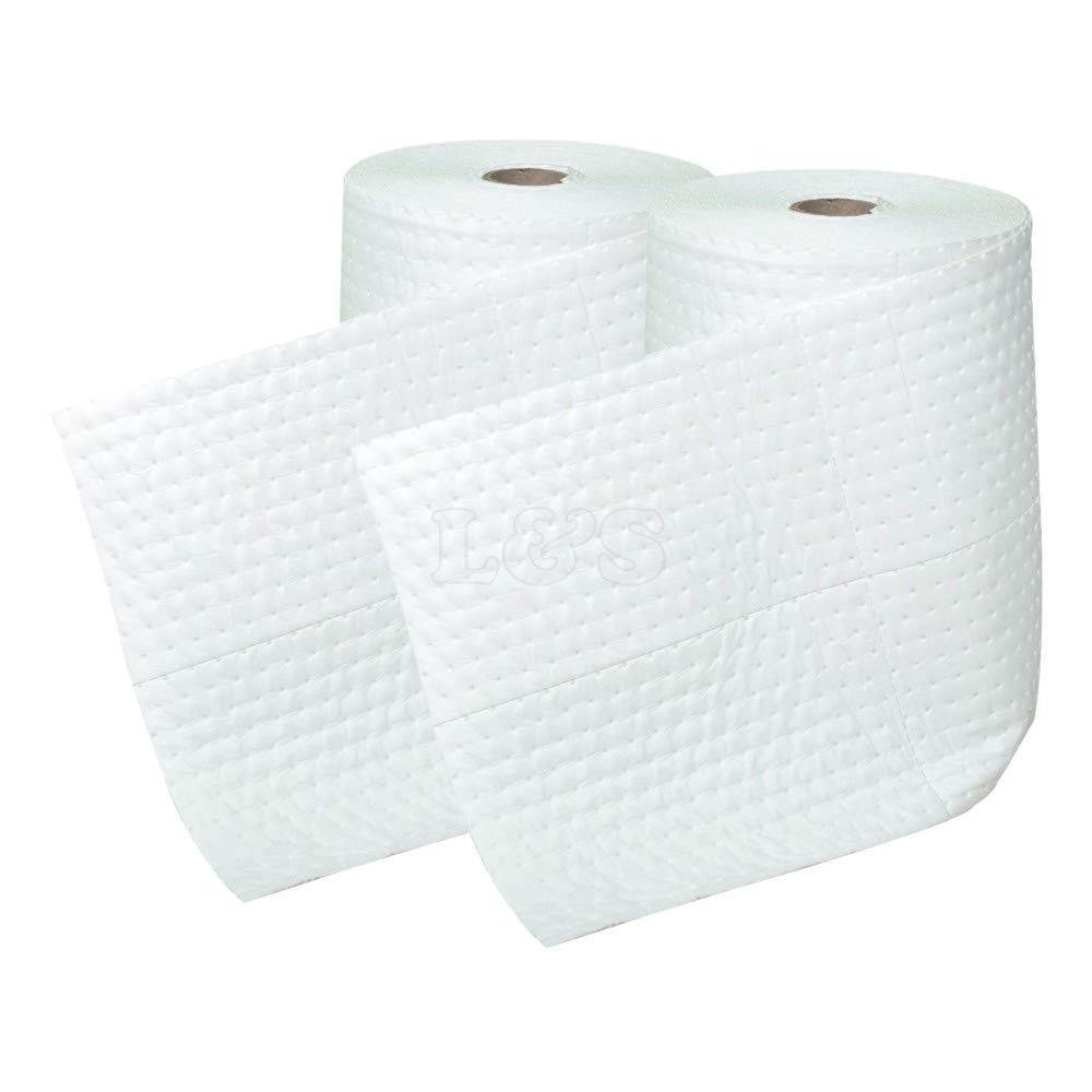 L&S Engineers Absorbent Roll 38Cm Wide Double Weight For Oil & Fuel Workplace Clean-Up