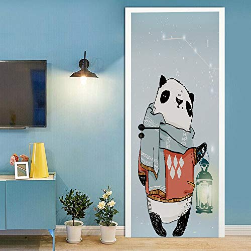 Poster porte autocollant 73x205 cm decoration murale panda - 4