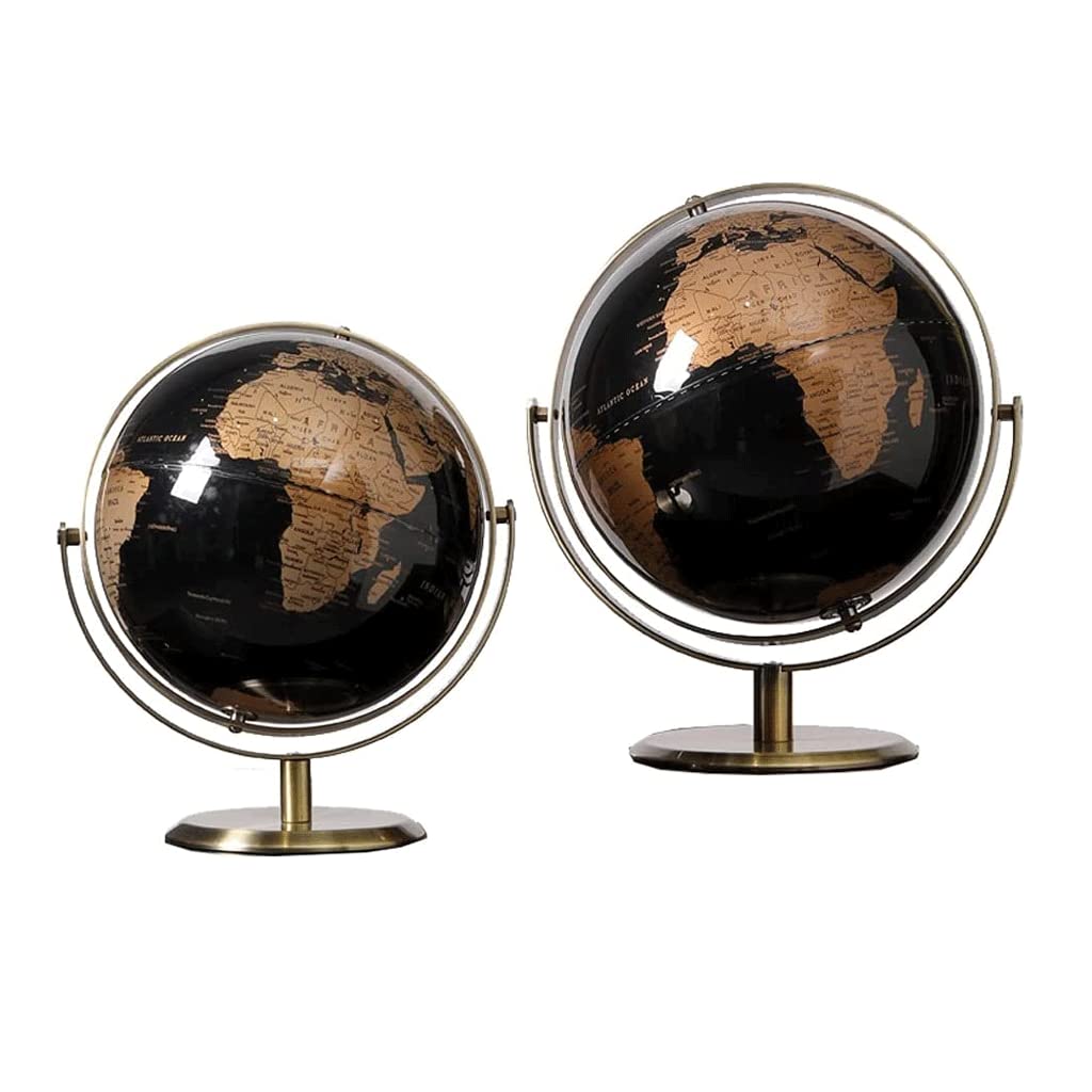 POCHY Belle Globes Globe éducatif en métal des océans Noirs Globes géographiques Globes du Monde durables Uniques pour cartographier Les Voyages Pratique Mode