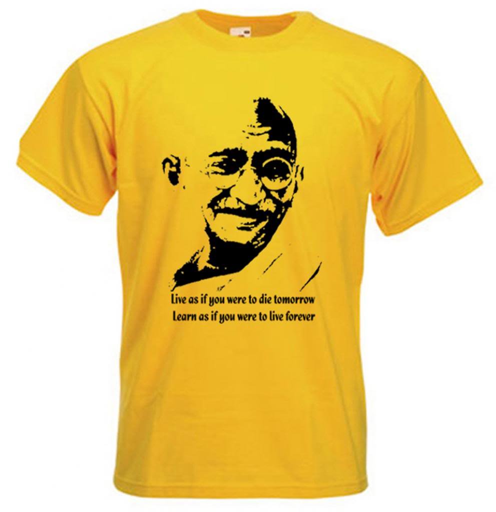 Tribal T-Shirts Gandhi_Mens (XL, Yellow)