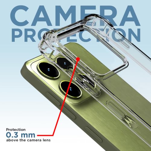 Image of Pikkme Back Cover for Motorola Moto Edge 70 Pro 5G PC + TPU Clear Transparent Raised Edges Shockproof Protective Phone Bumper Case(Transparent)